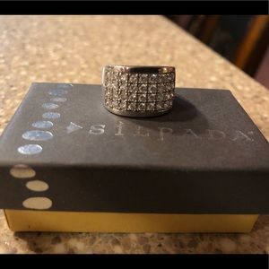 Silpada sterling silver CZ channel ring. Size 7